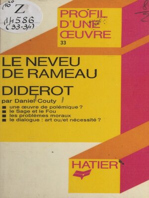 cover image of Le neveu de Rameau, Diderot
